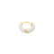 WHITE ENAMEL HUGGIE GOLD